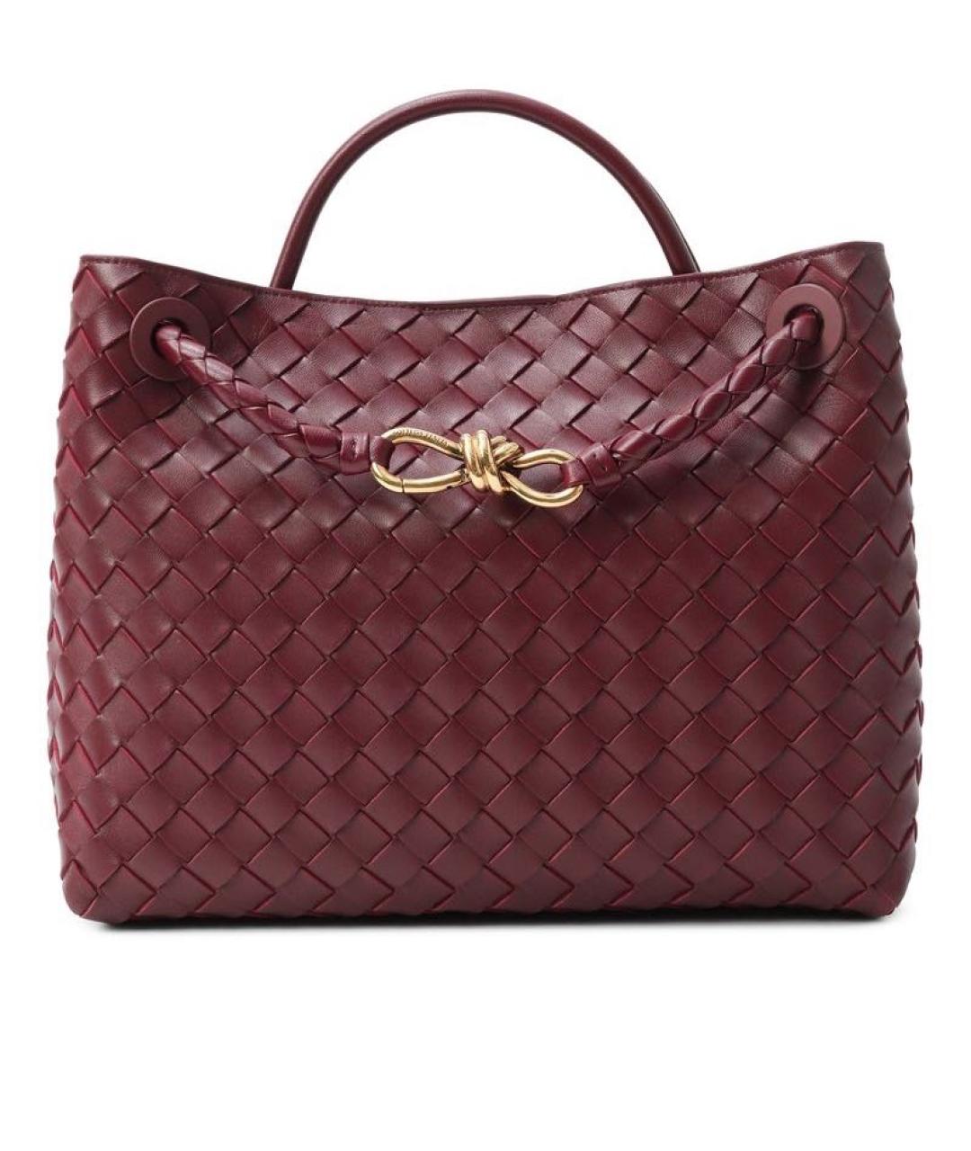 BOTTEGA VENETA Бордовая кожаная сумка тоут, фото 1