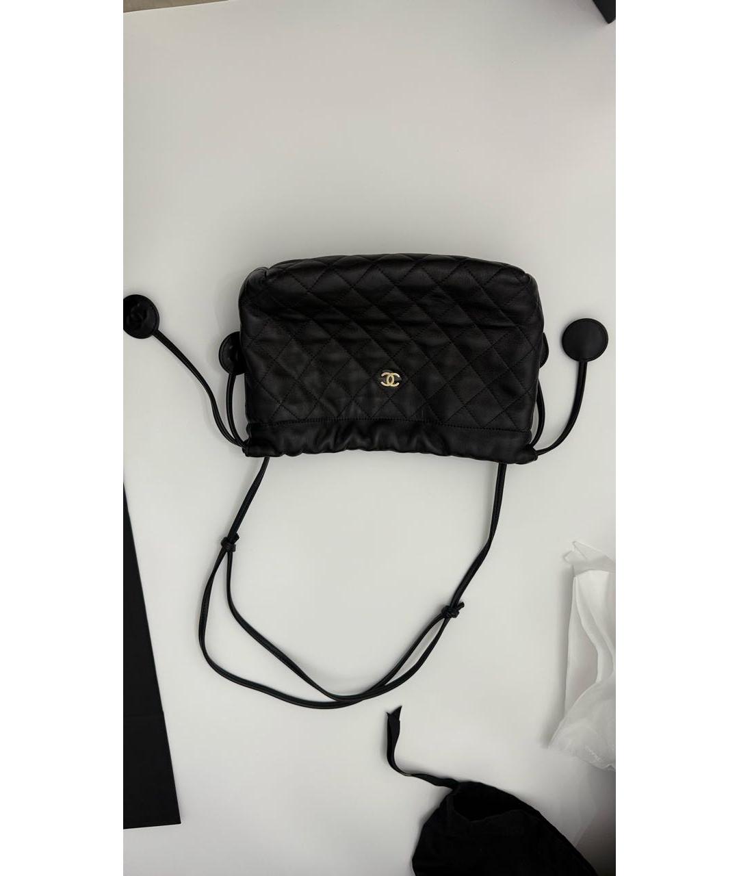 CHANEL Черная кожаная сумка через плечо, фото 3