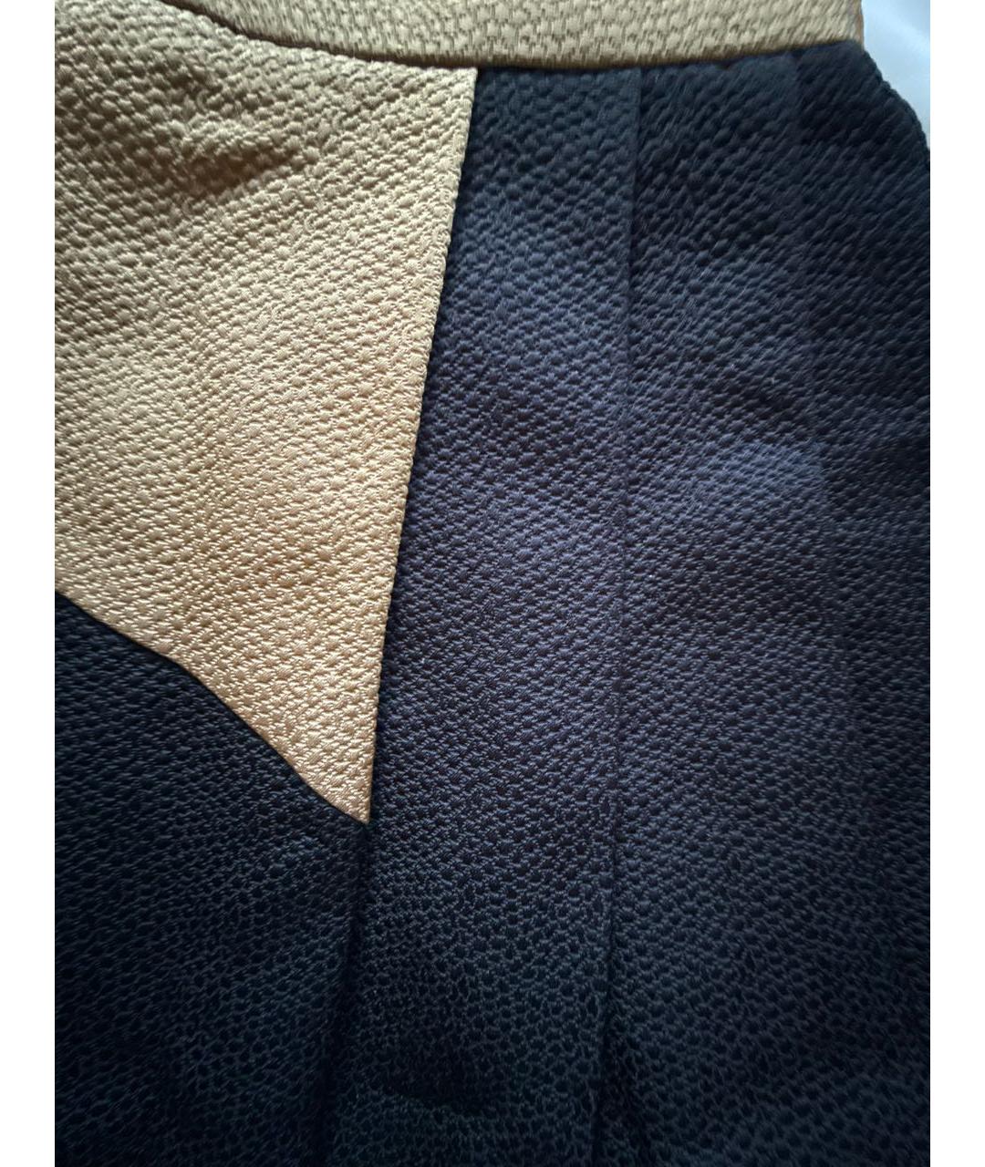 MSGM Темно-синяя вискозная юбка мини, фото 4