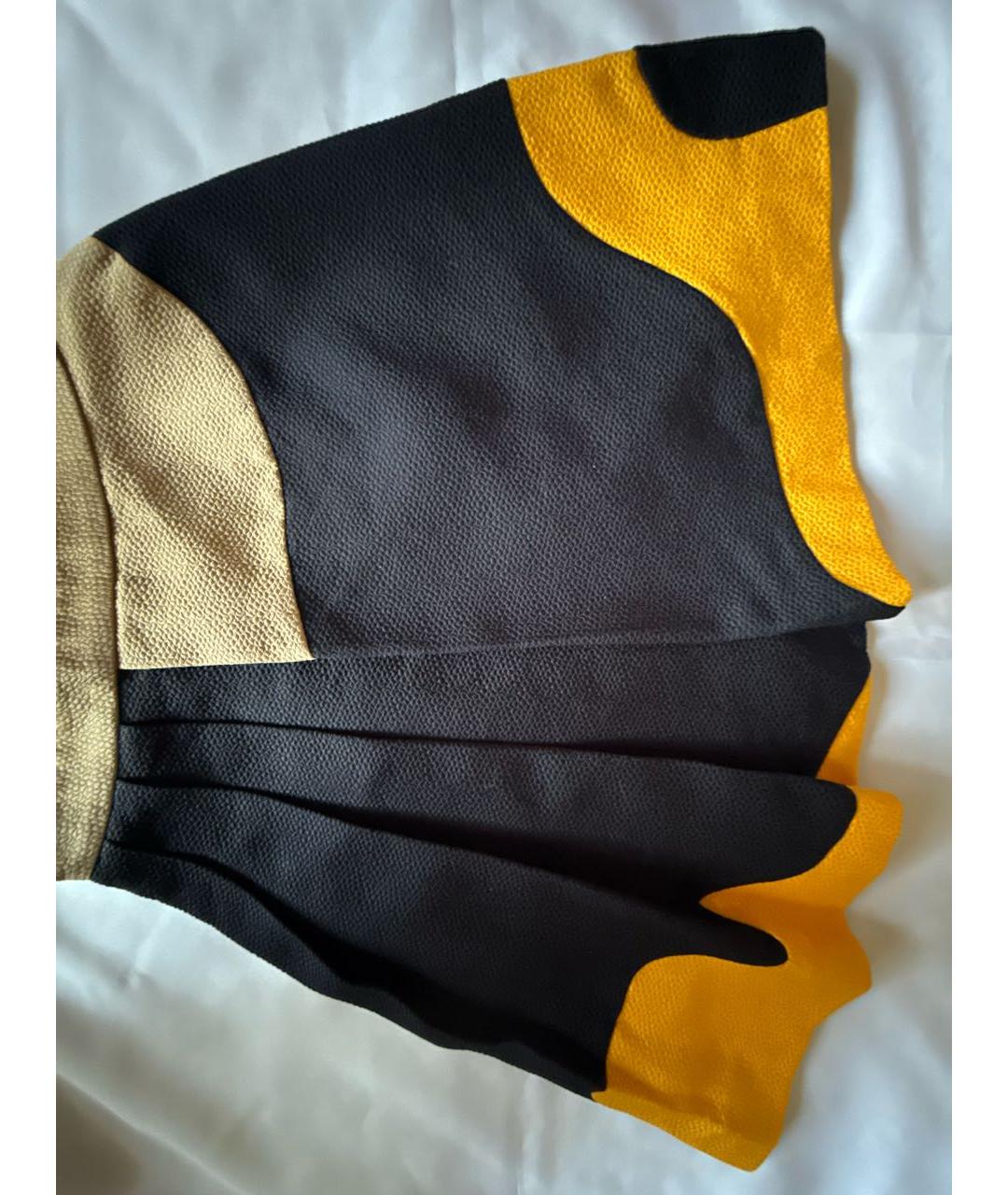 MSGM Темно-синяя вискозная юбка мини, фото 2