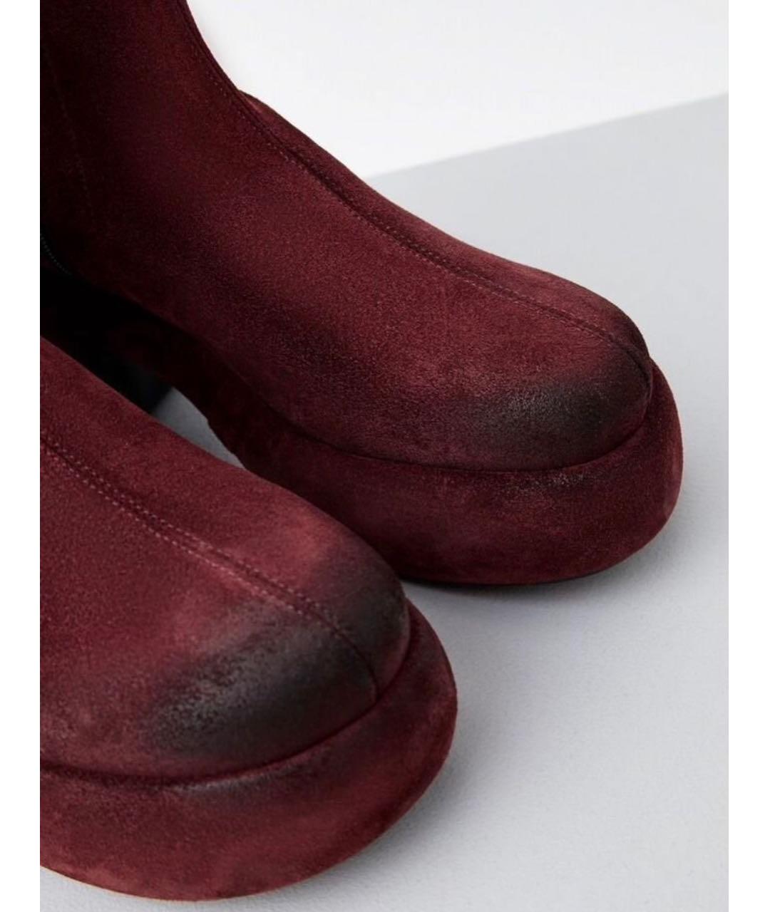 VIC MATIE Бордовые замшевые полусапоги, фото 6