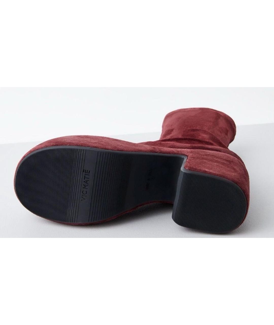 VIC MATIE Бордовые замшевые полусапоги, фото 4