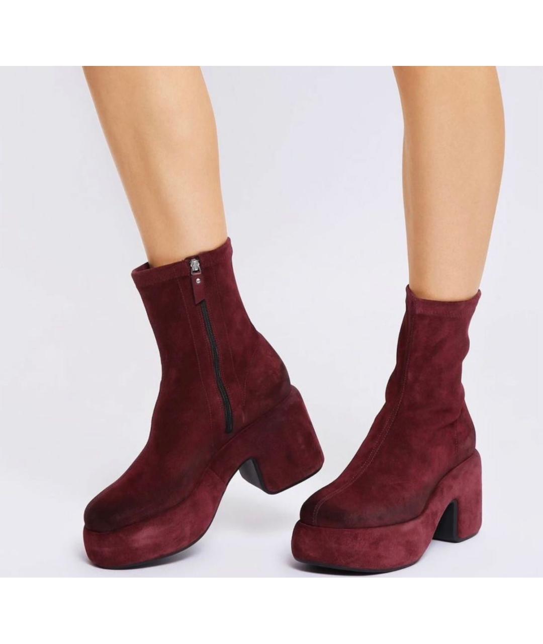 VIC MATIE Бордовые замшевые полусапоги, фото 8