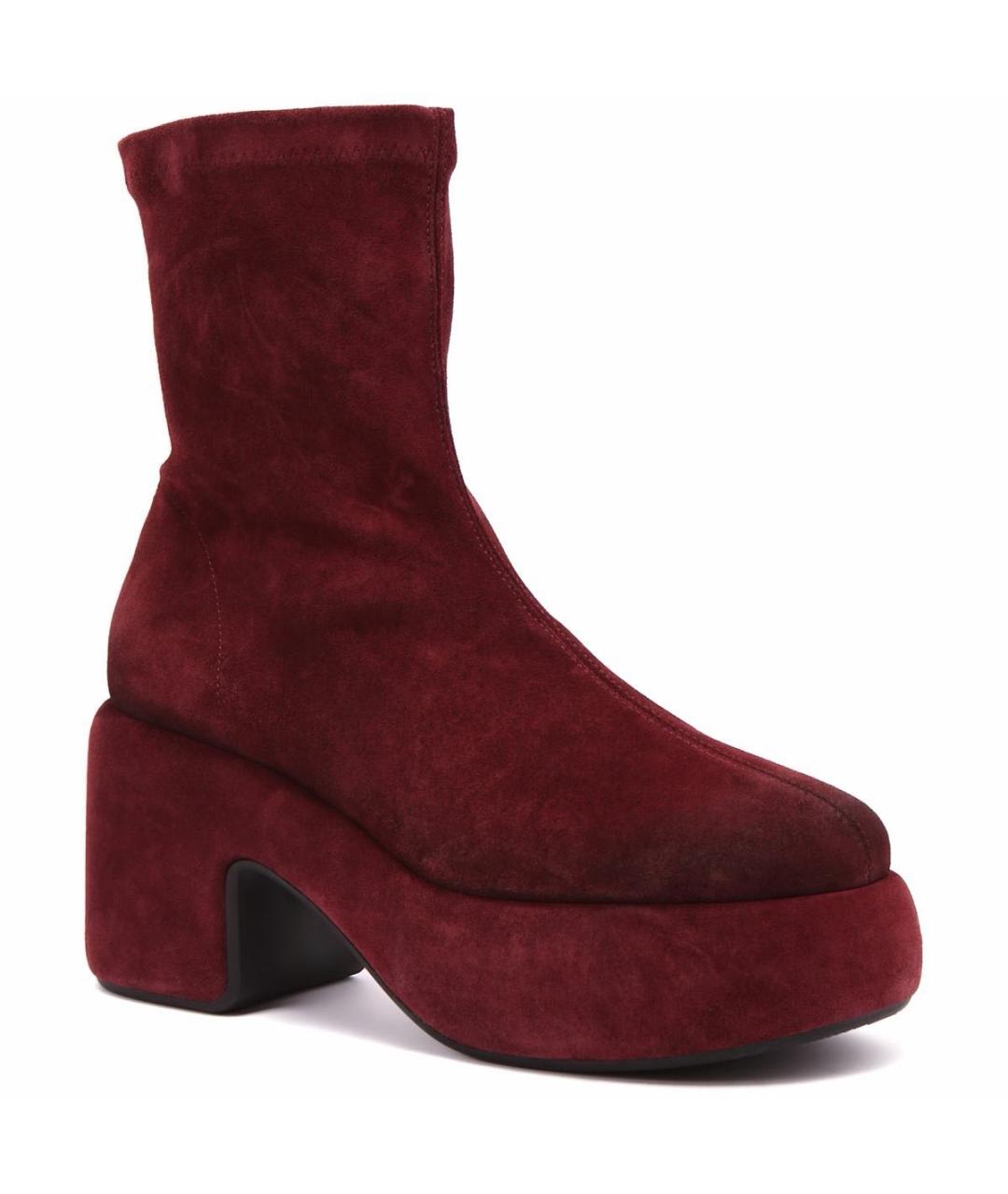 VIC MATIE Бордовые замшевые полусапоги, фото 9