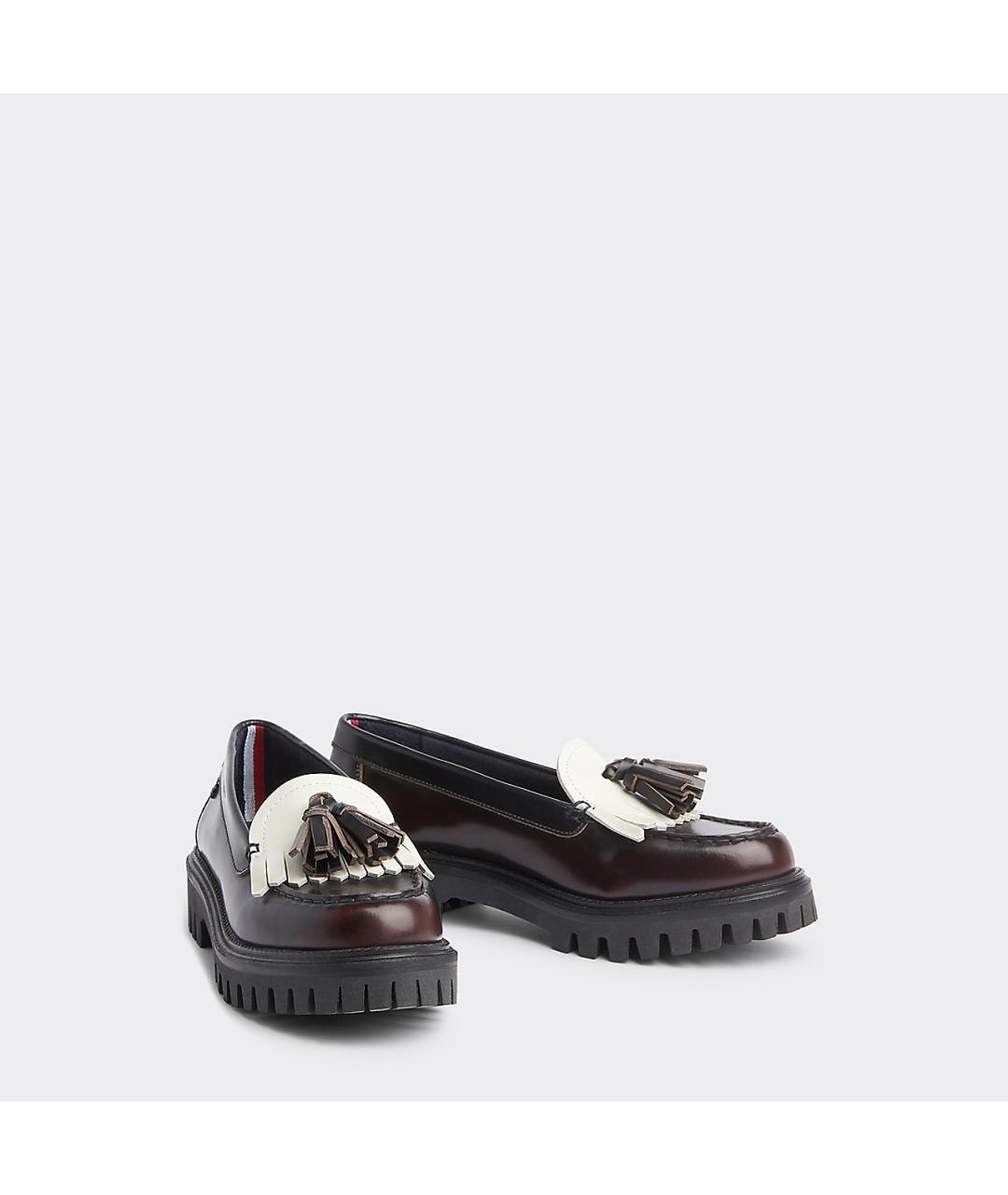 TOMMY HILFIGER Бордовые лоферы из лакированной кожи, фото 6