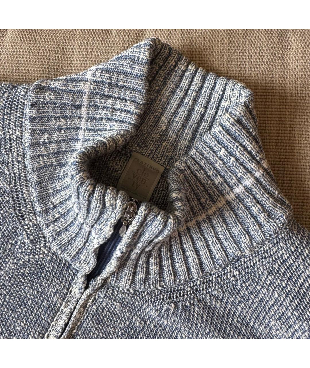 ELEVENTY Голубой хлопковый кардиган, фото 4