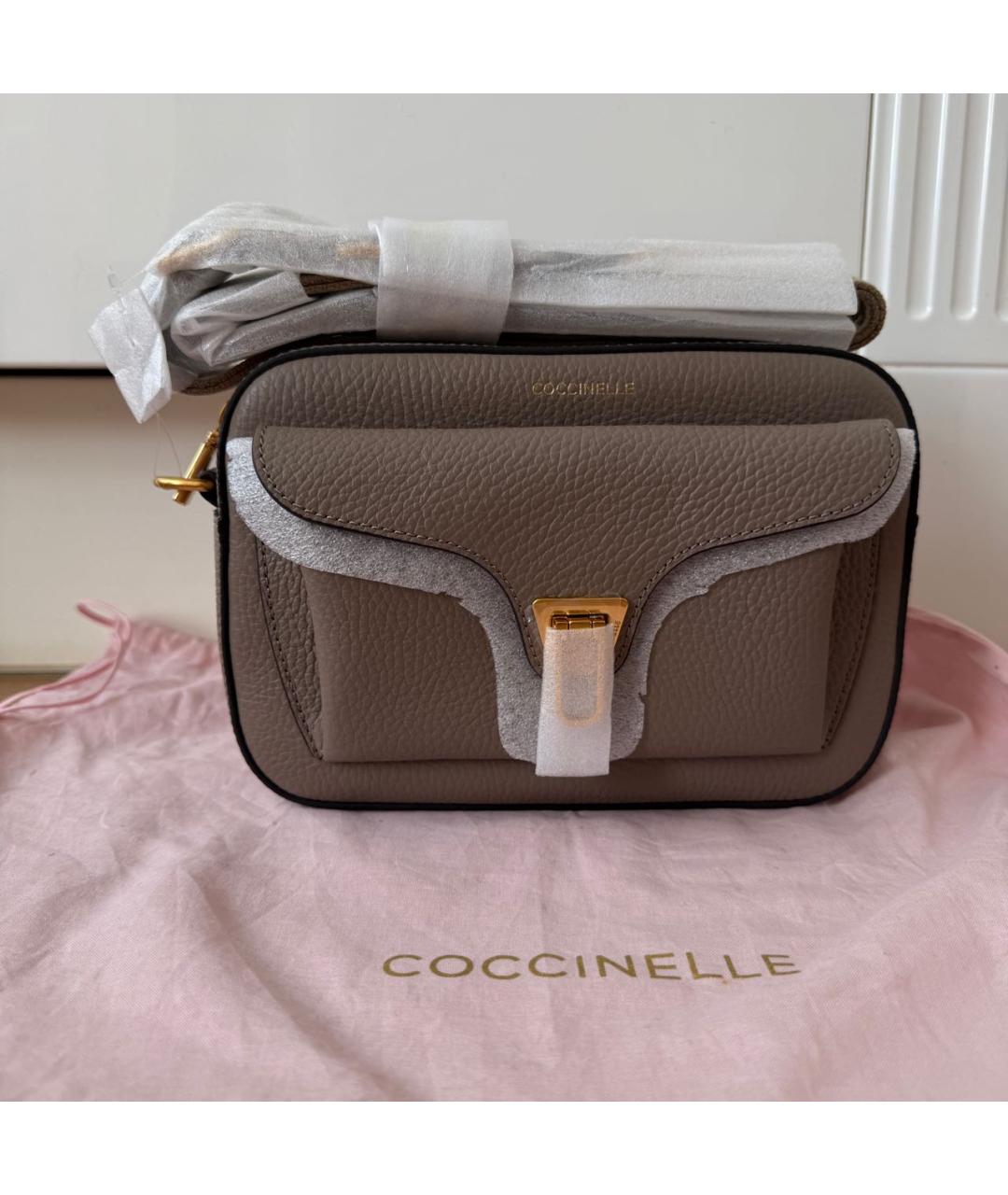 COCCINELLE Коричневая кожаная сумка через плечо, фото 7