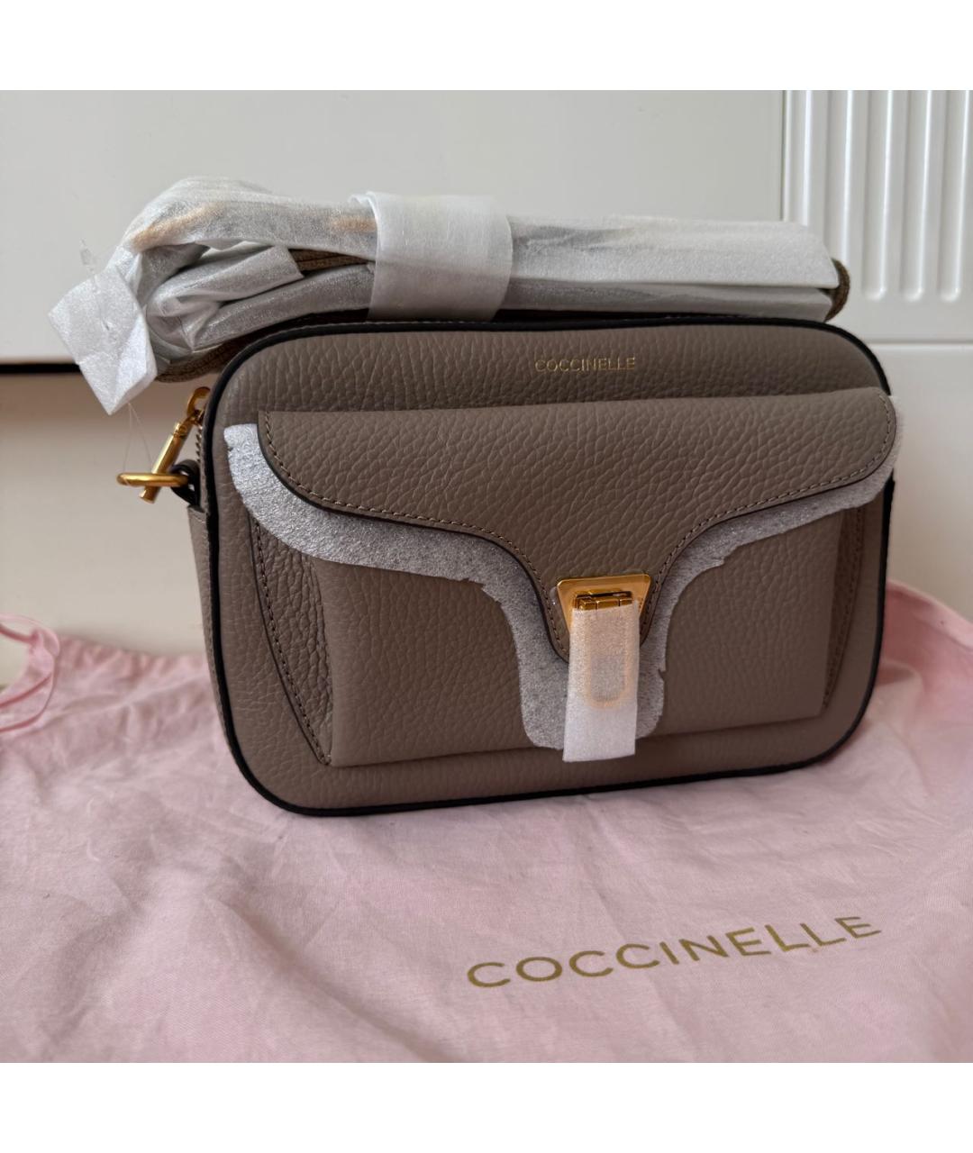COCCINELLE Коричневая кожаная сумка через плечо, фото 6