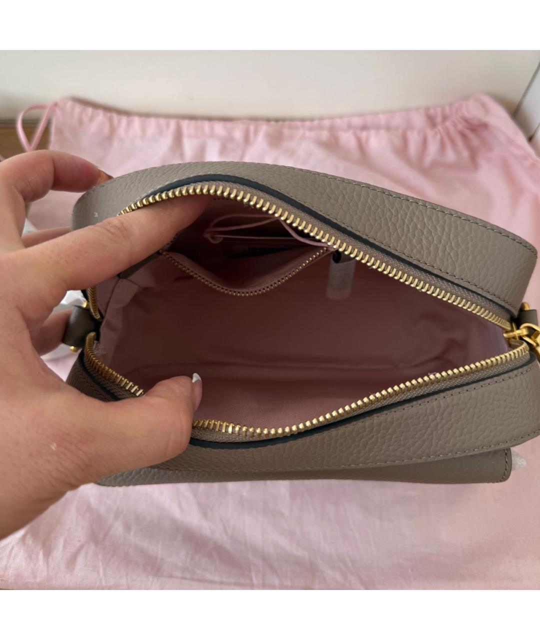 COCCINELLE Коричневая кожаная сумка через плечо, фото 4