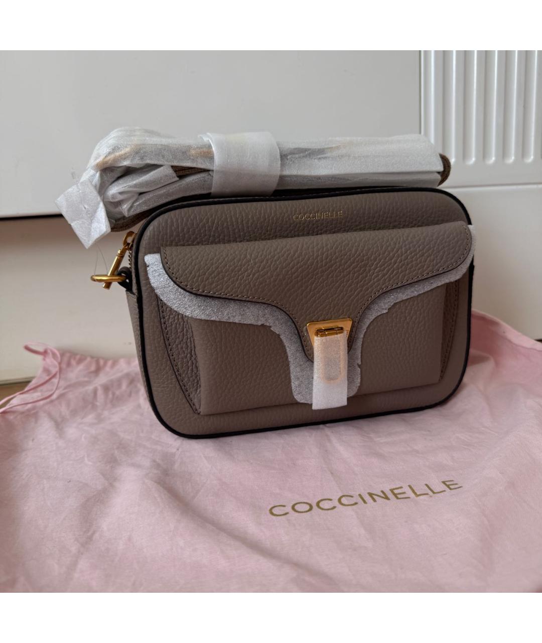 COCCINELLE Коричневая кожаная сумка через плечо, фото 2