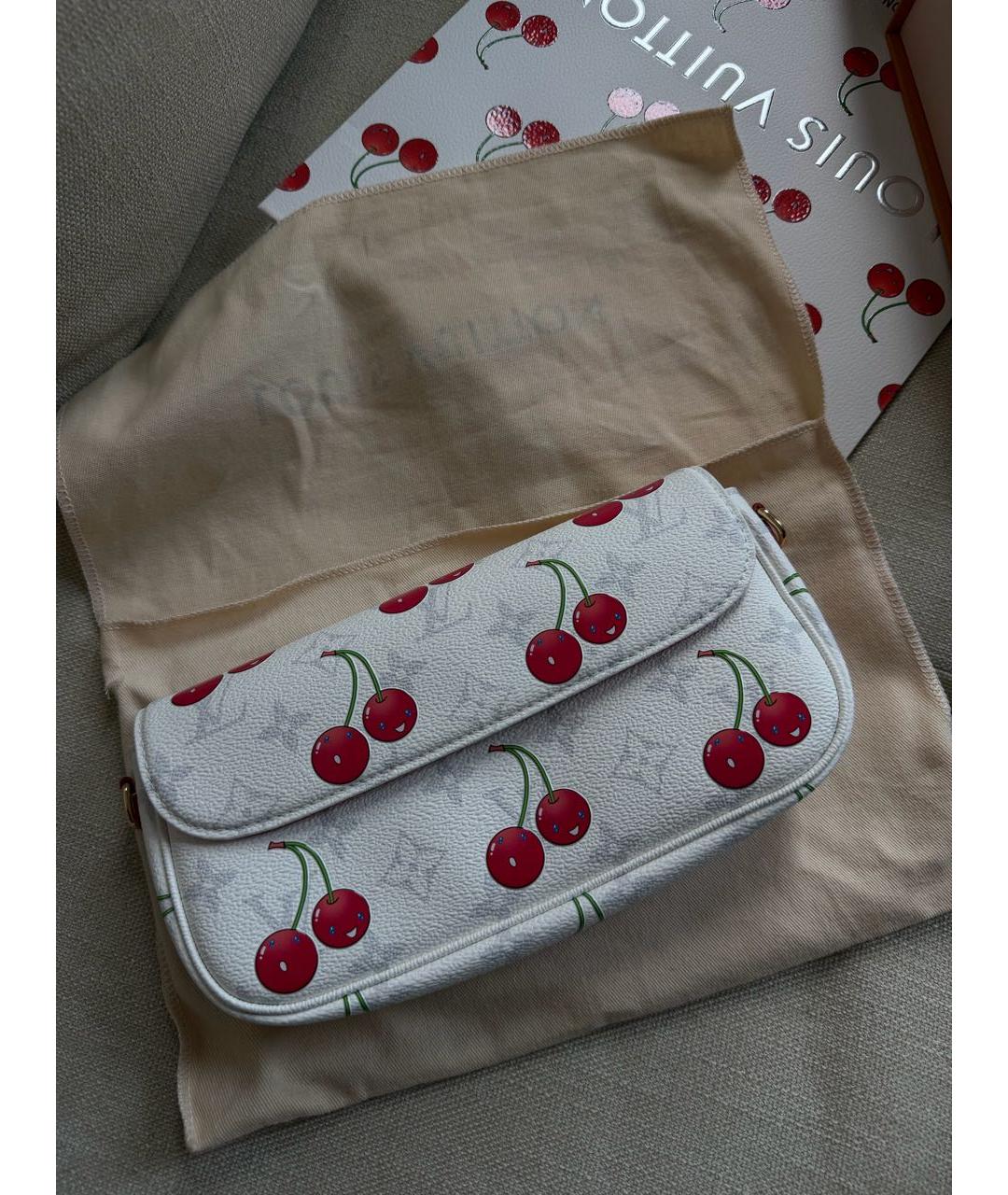 LOUIS VUITTON Белая кожаная сумка через плечо, фото 8