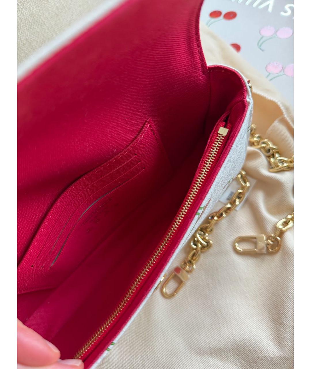 LOUIS VUITTON Белая кожаная сумка через плечо, фото 4