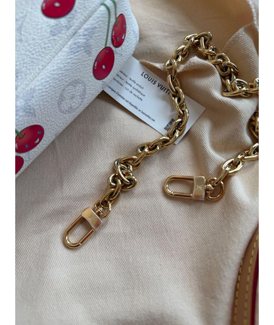 LOUIS VUITTON Белая кожаная сумка через плечо, фото 5
