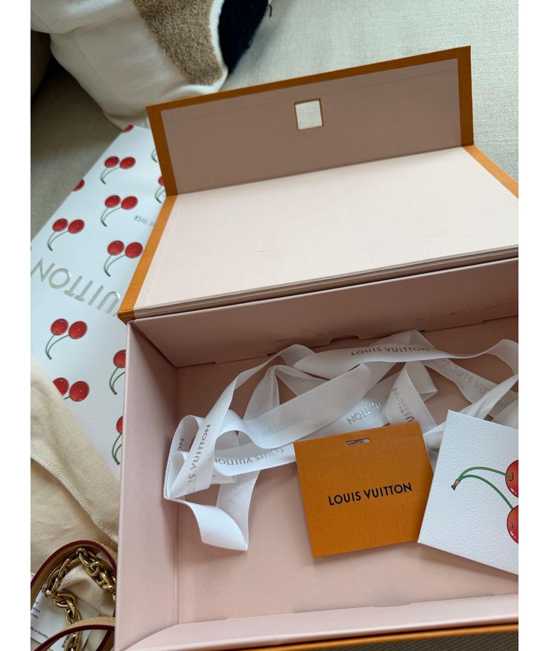 LOUIS VUITTON Белая кожаная сумка через плечо, фото 7