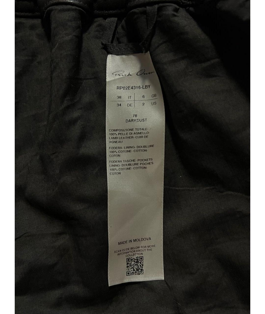 RICK OWENS Черные кожаные шорты, фото 4