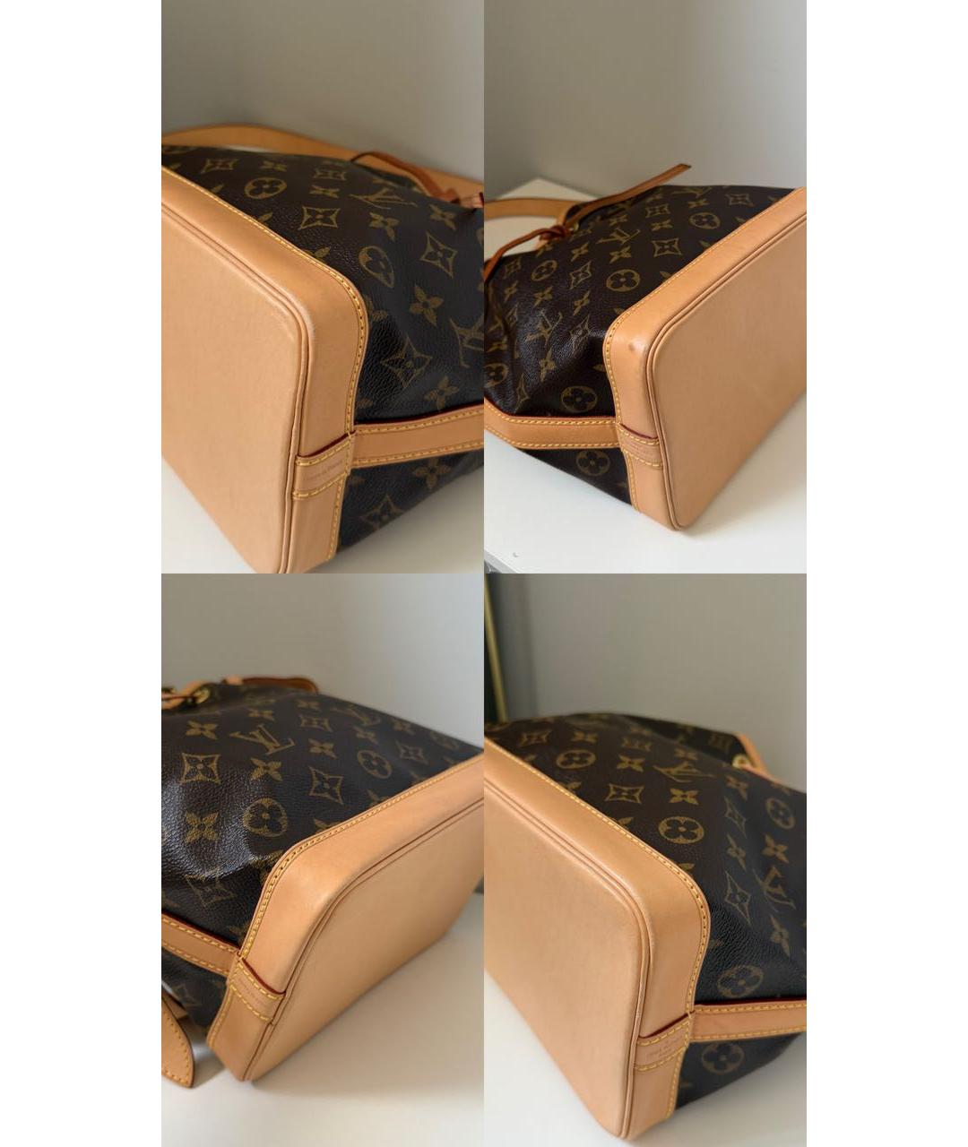 LOUIS VUITTON Коричневая кожаная сумка тоут, фото 7