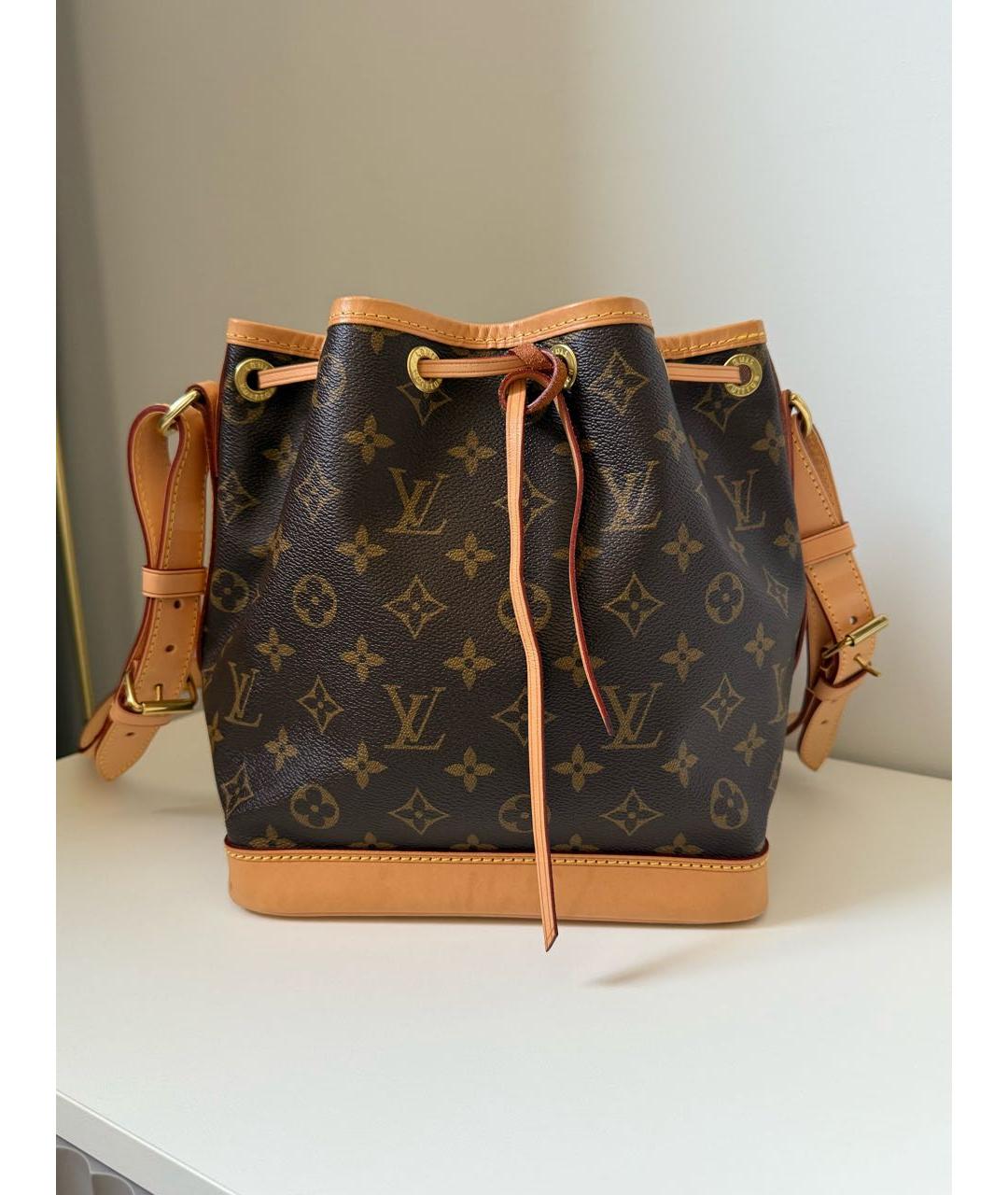 LOUIS VUITTON Коричневая кожаная сумка тоут, фото 3