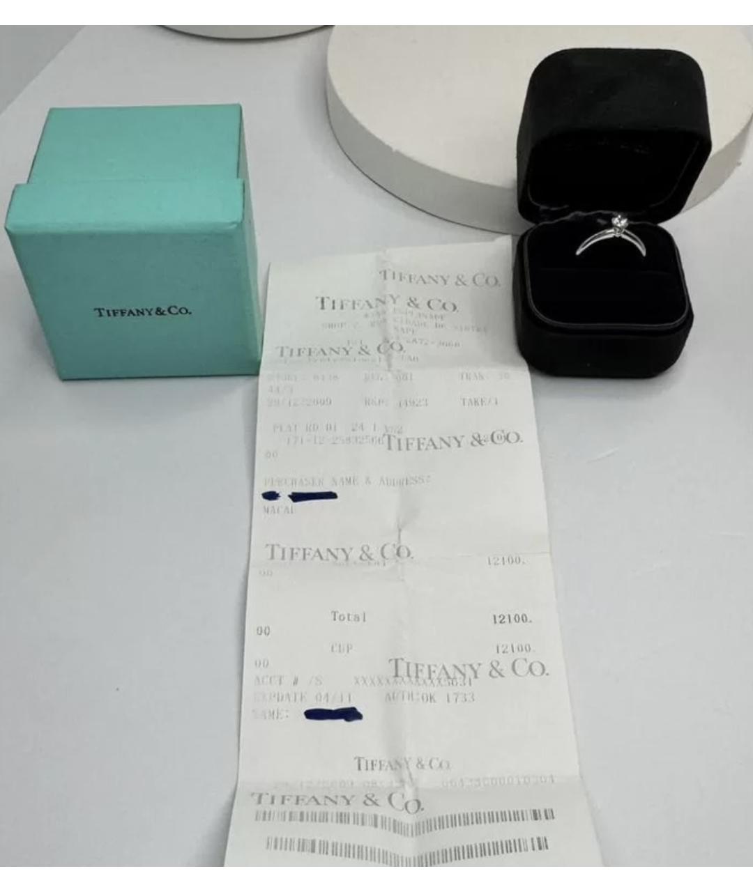 TIFFANY&CO Серебряное платиновое кольцо, фото 6