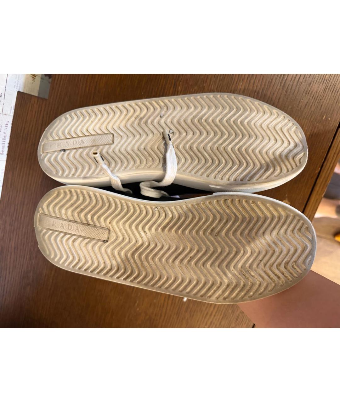 PRADA Черные кожаные кеды, фото 5