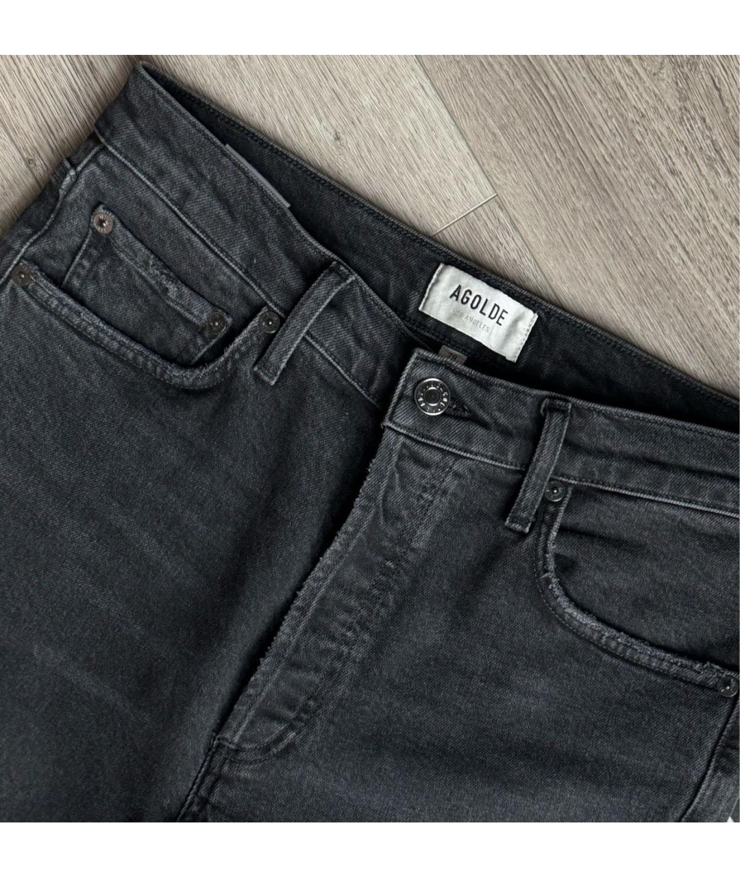 AGOLDE Антрацитовые хлопко-эластановые джинсы слим, фото 3
