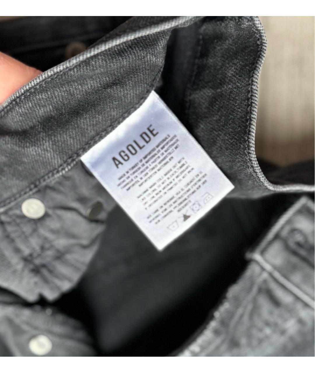 AGOLDE Антрацитовые хлопко-эластановые джинсы слим, фото 6