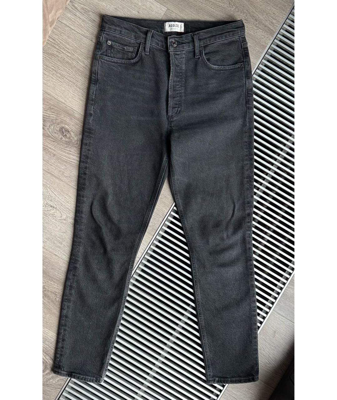 AGOLDE Антрацитовые хлопко-эластановые джинсы слим, фото 8