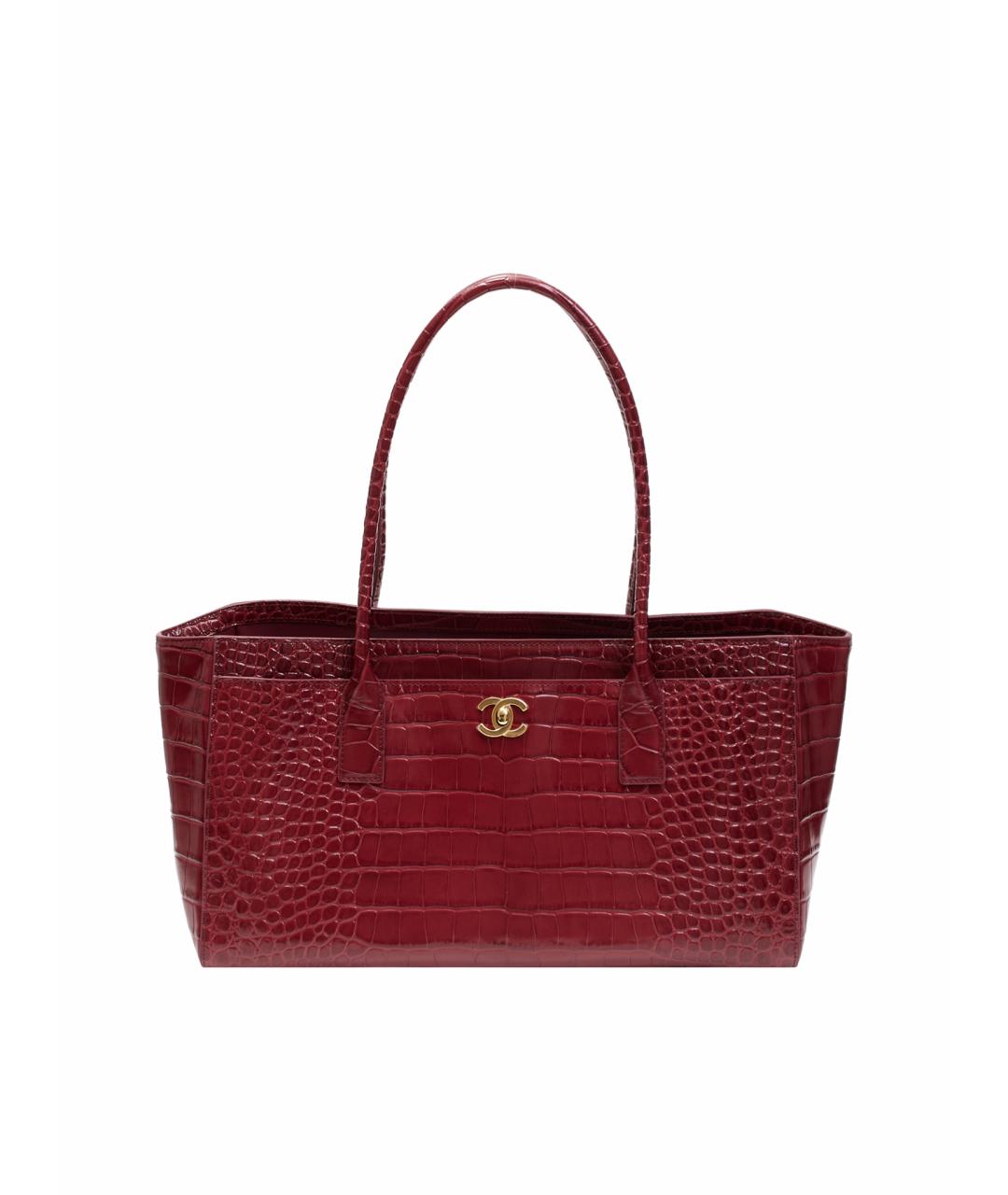 CHANEL Бордовая кожаная сумка тоут, фото 1