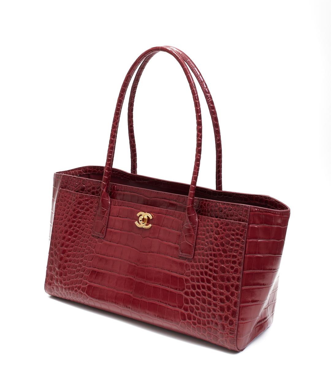 CHANEL Бордовая кожаная сумка тоут, фото 2