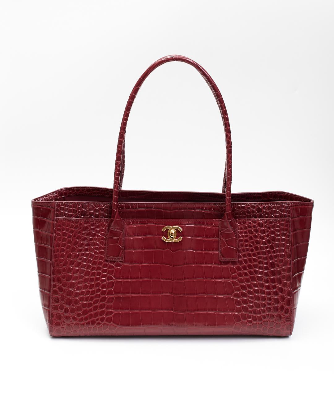 CHANEL Бордовая кожаная сумка тоут, фото 7