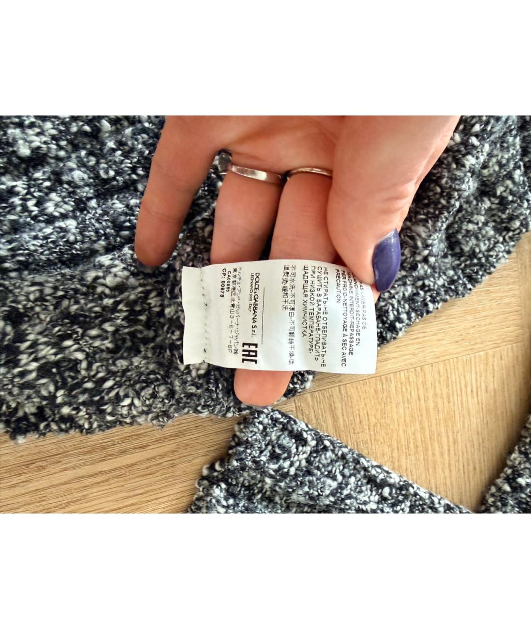 DOLCE&GABBANA Серый шерстяной джемпер / свитер, фото 4