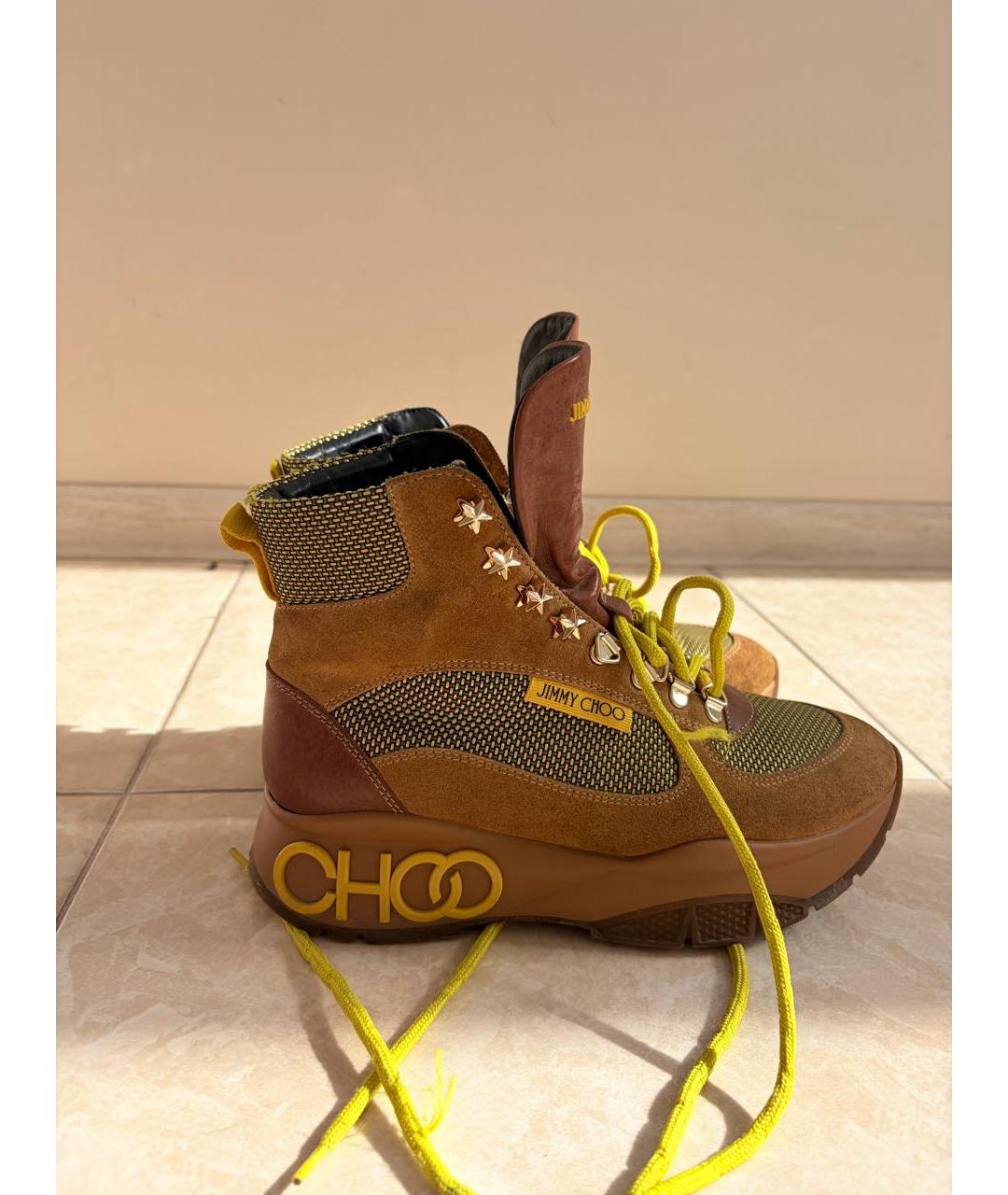 JIMMY CHOO Коричневые замшевые ботинки, фото 5