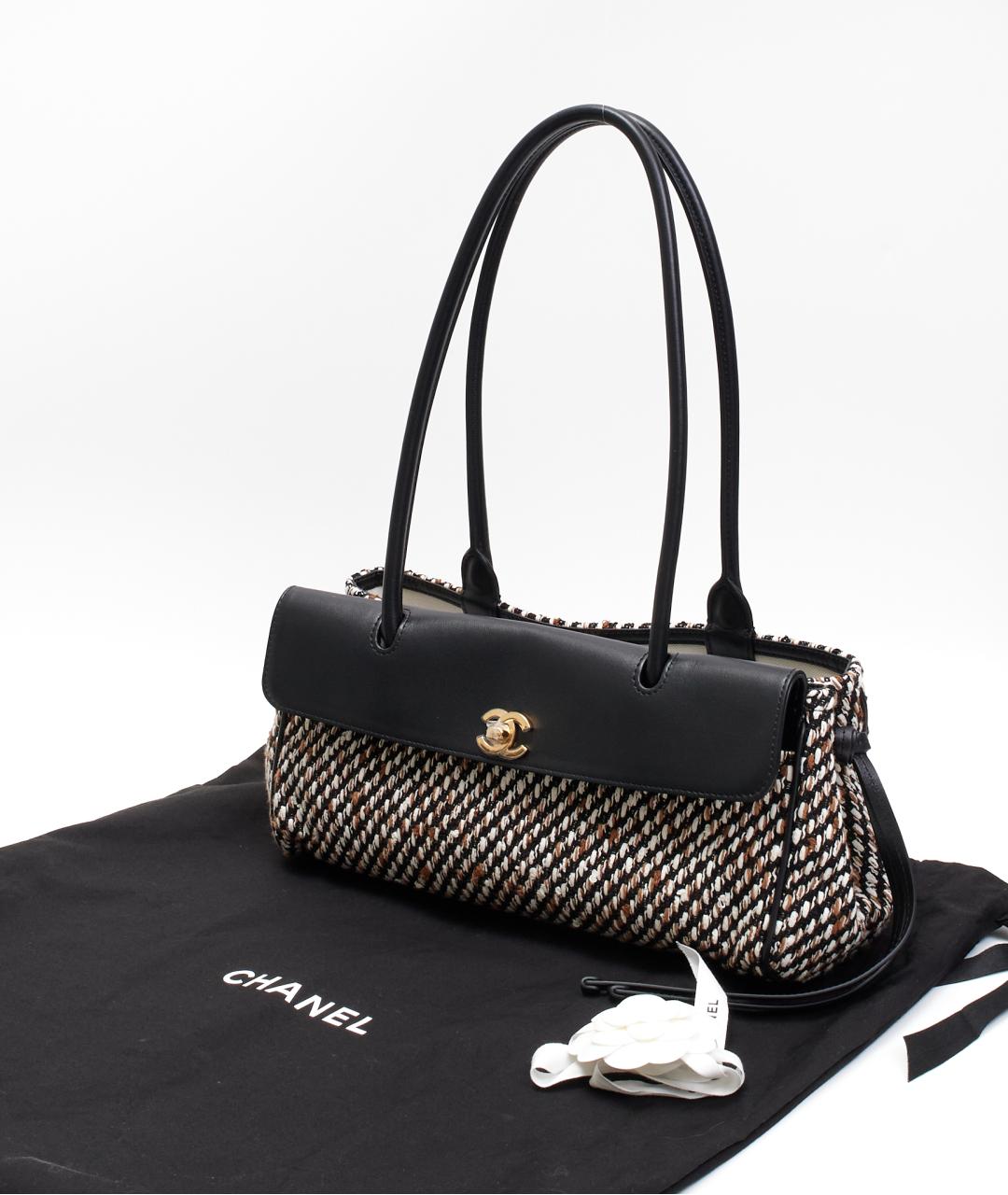 CHANEL Черная кожаная сумка тоут, фото 2