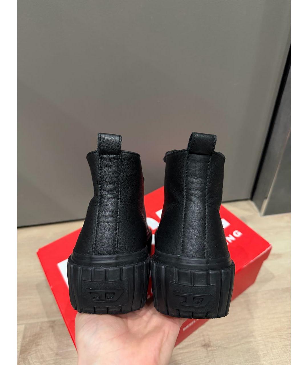 DIESEL Черные кожаные кеды, фото 4