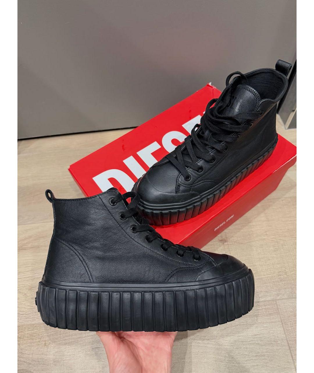 DIESEL Черные кожаные кеды, фото 7