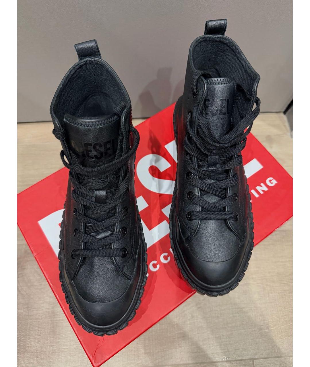 DIESEL Черные кожаные кеды, фото 2