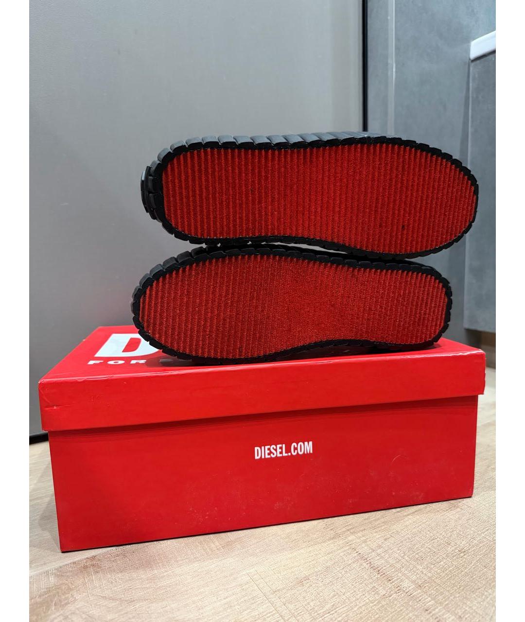 DIESEL Черные кожаные кеды, фото 6