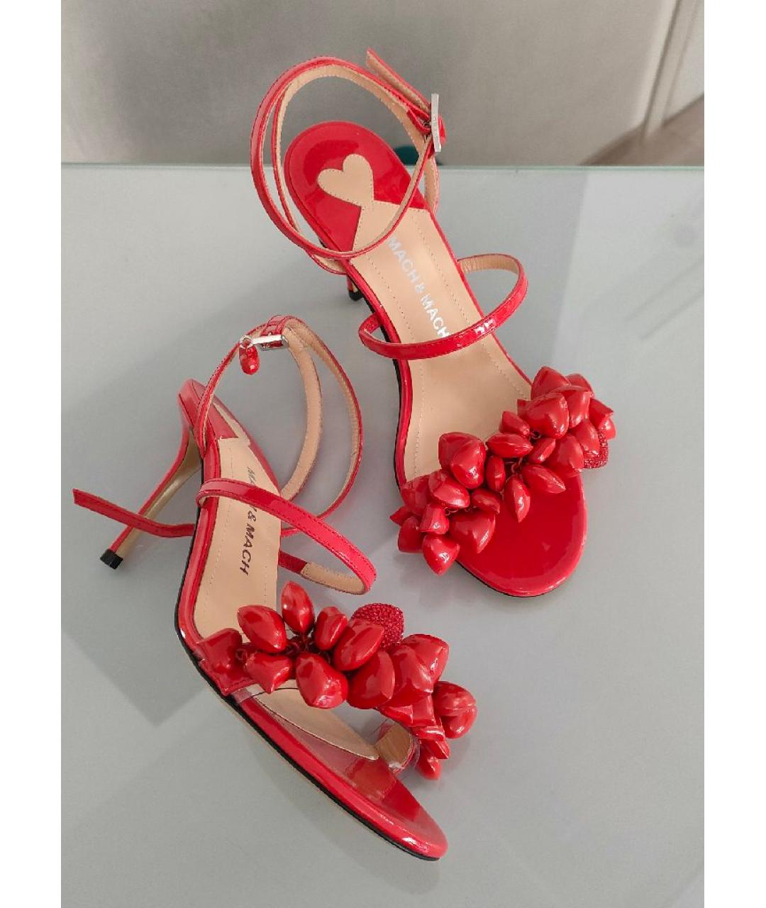 MACH&MACH Красные босоножки из лакированной кожи, фото 5