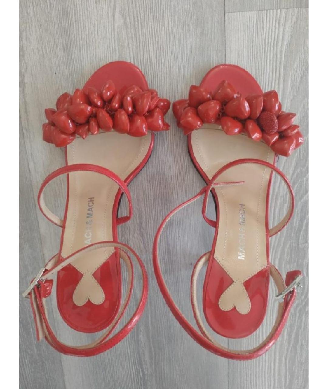 MACH&MACH Красные босоножки из лакированной кожи, фото 3