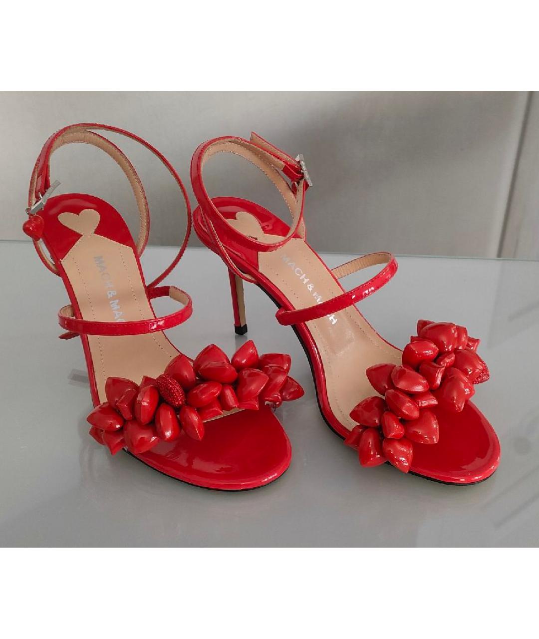 MACH&MACH Красные босоножки из лакированной кожи, фото 6