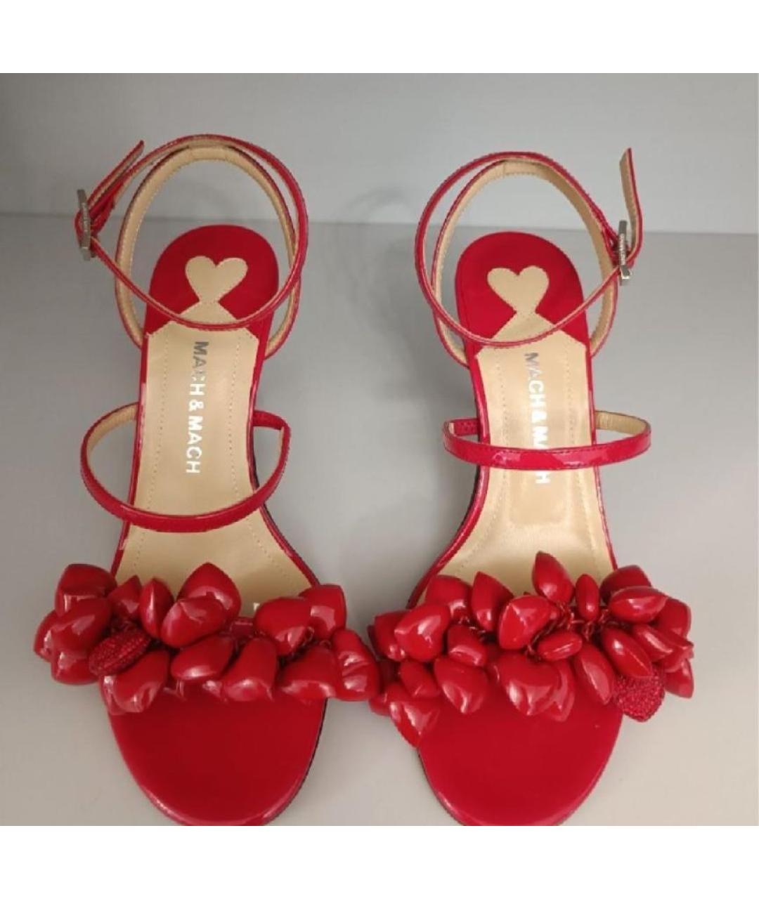 MACH&MACH Красные босоножки из лакированной кожи, фото 2