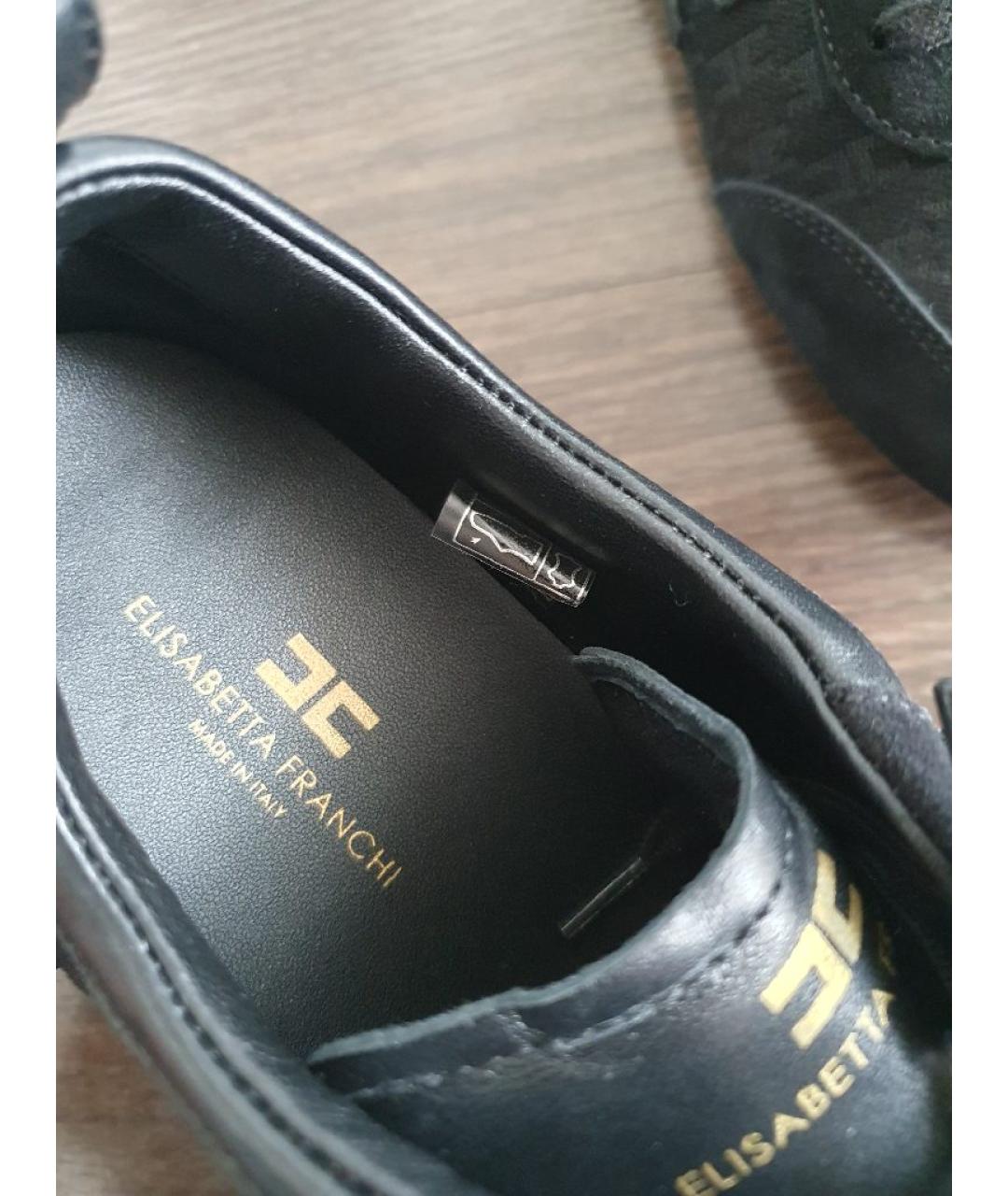 ELISABETTA FRANCHI Черные замшевые кроссовки, фото 7