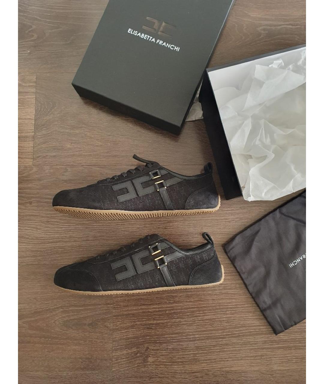 ELISABETTA FRANCHI Черные замшевые кроссовки, фото 6