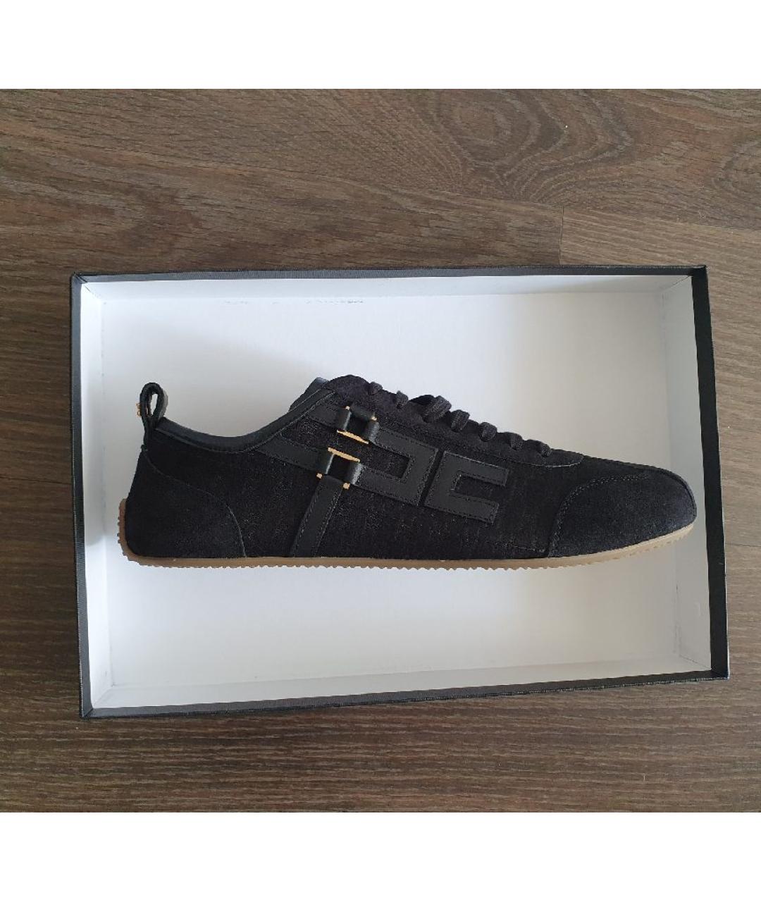 ELISABETTA FRANCHI Черные замшевые кроссовки, фото 10