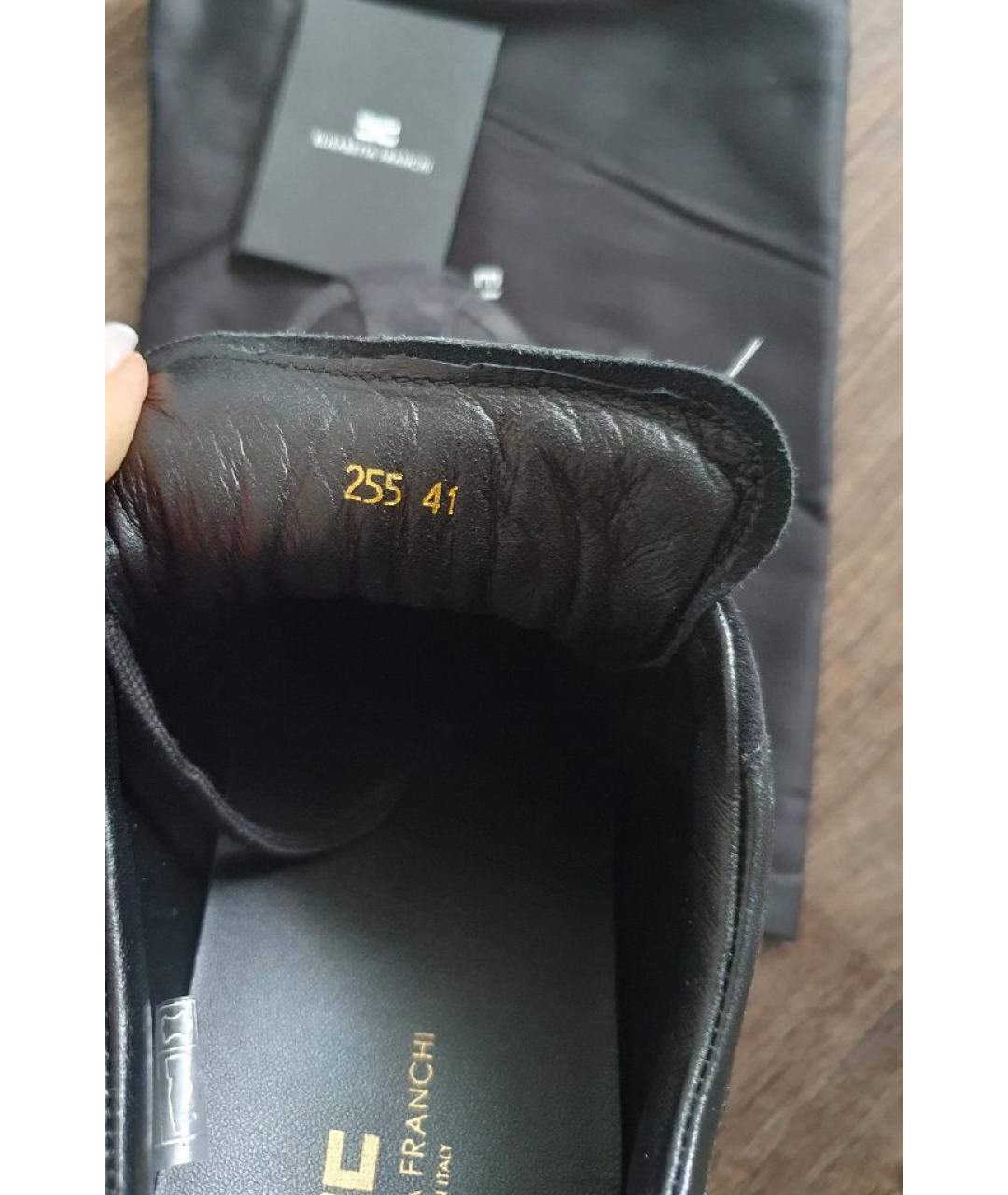 ELISABETTA FRANCHI Черные замшевые кроссовки, фото 9