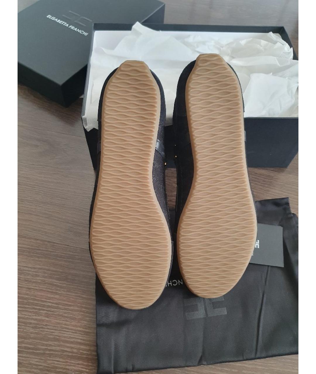 ELISABETTA FRANCHI Черные замшевые кроссовки, фото 8