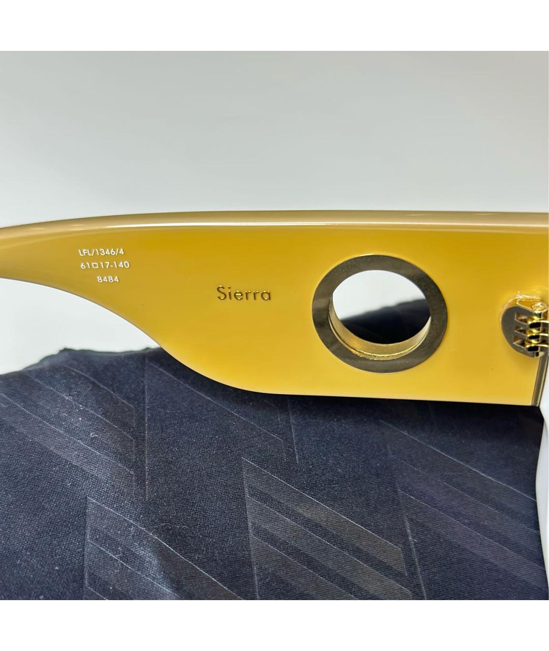 LINDA FARROW Белые пластиковые солнцезащитные очки, фото 5