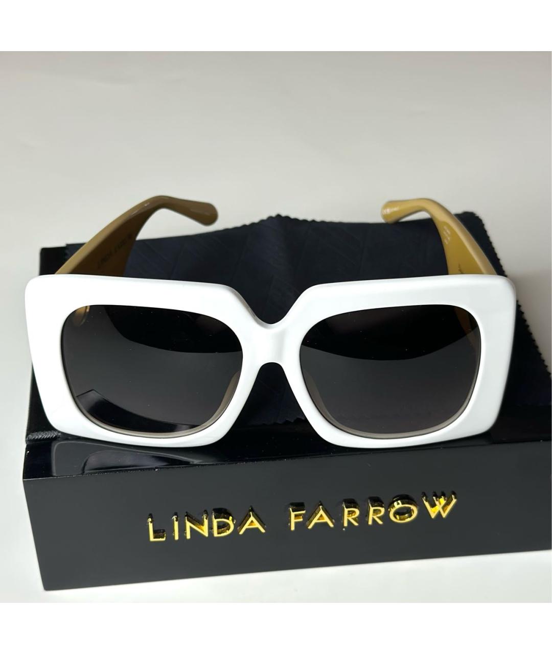 LINDA FARROW Белые пластиковые солнцезащитные очки, фото 7