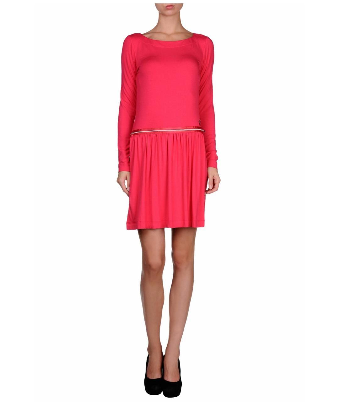 LOVE MOSCHINO Фуксия вискозное повседневное платье, фото 7