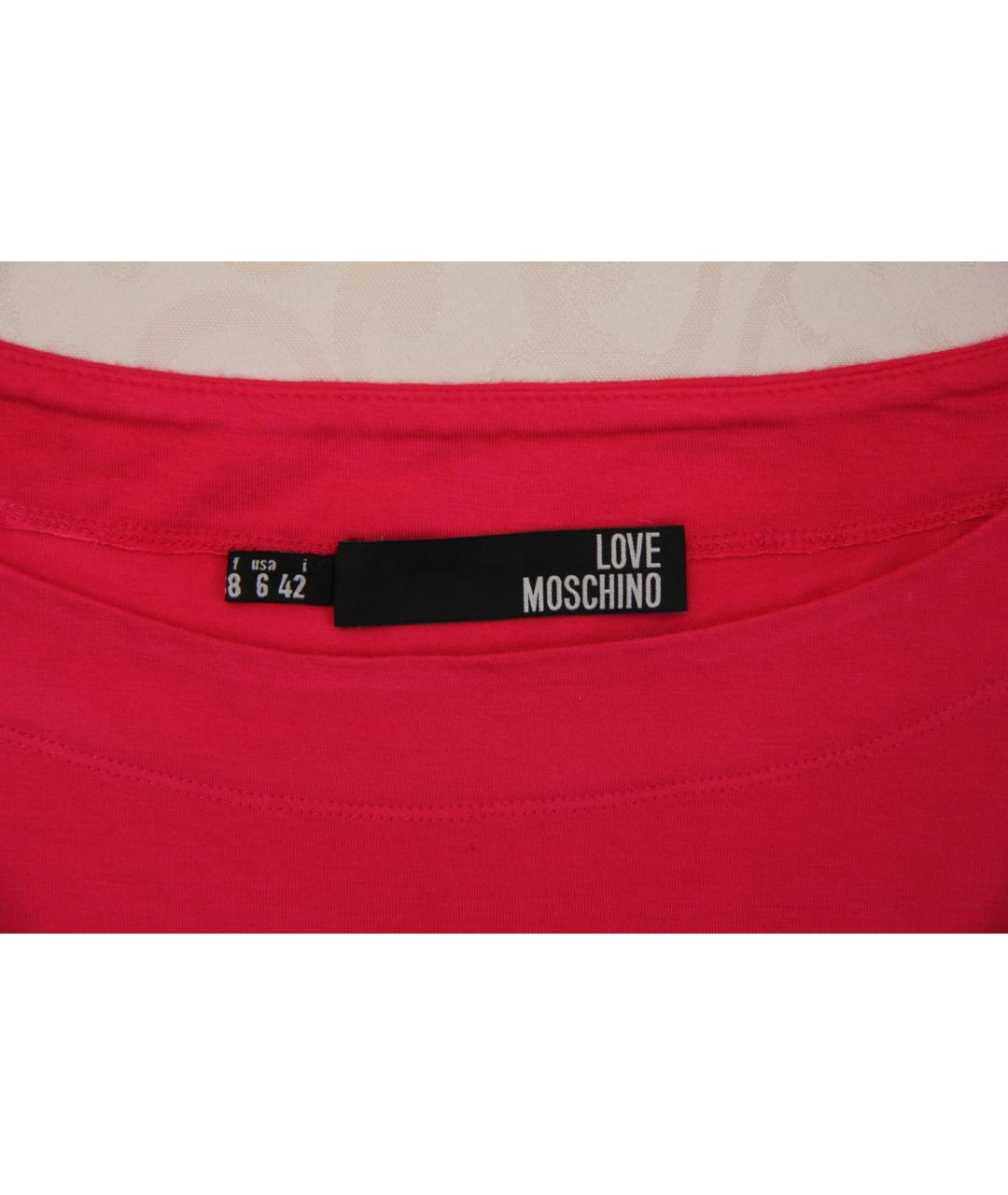 LOVE MOSCHINO Фуксия вискозное повседневное платье, фото 3