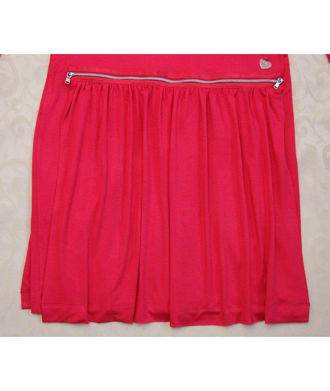 LOVE MOSCHINO Фуксия вискозное повседневное платье, фото 5